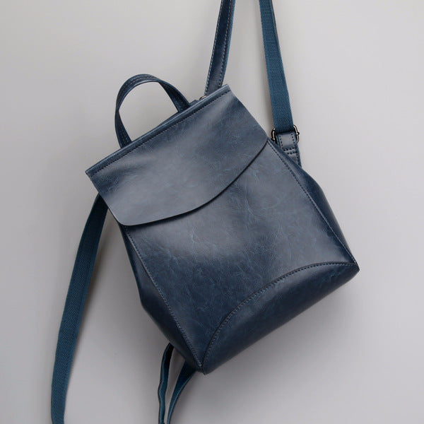 Women's Genuine Leather Backpack | Korean Retro Shoulder Bag