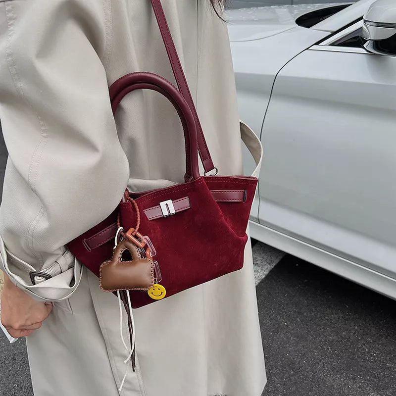 PU Leather & Suede Mini Handbag – Chic Everyday Crossbody