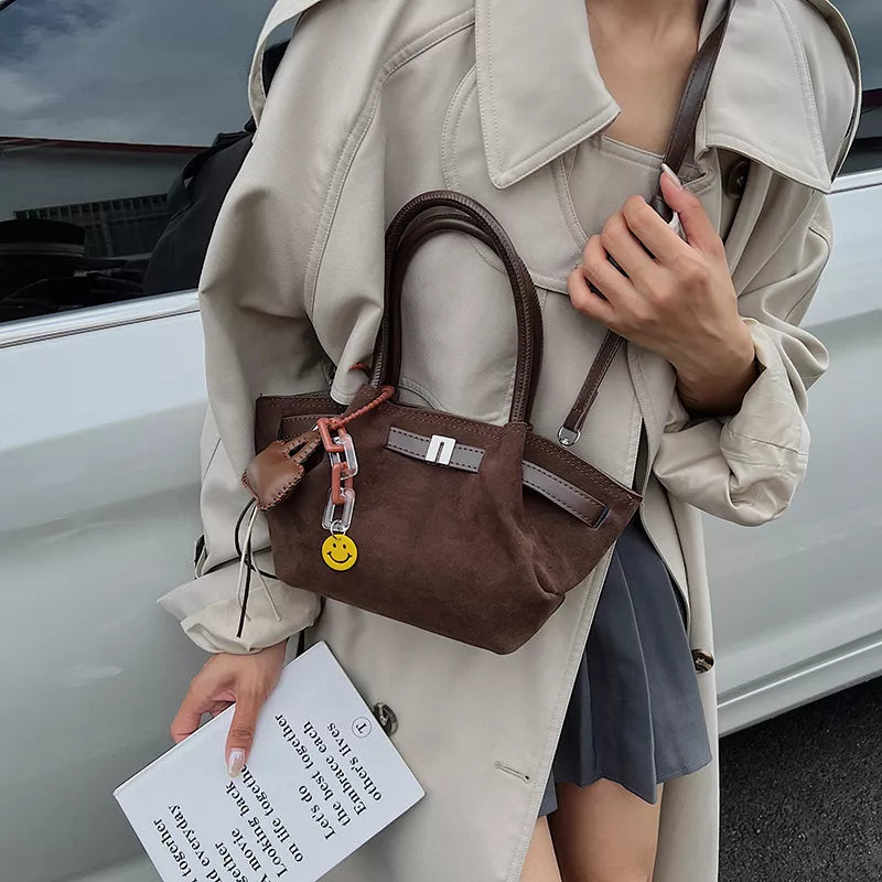 PU Leather & Suede Mini Handbag – Chic Everyday Crossbody