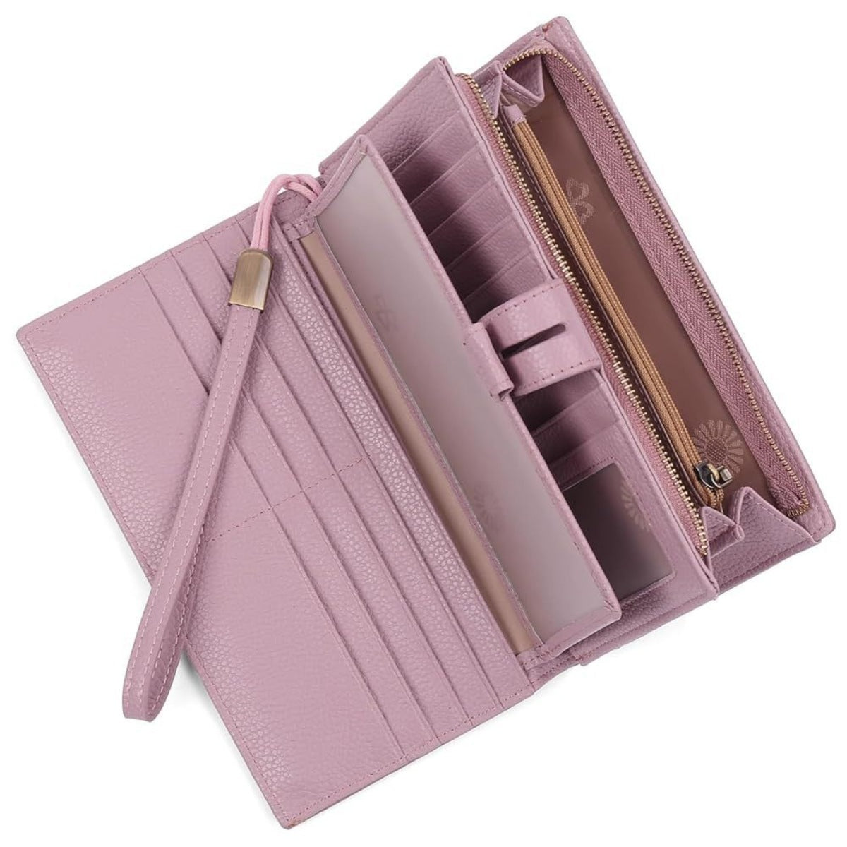Leather Long Wallet – Slim PU Bifold for Women