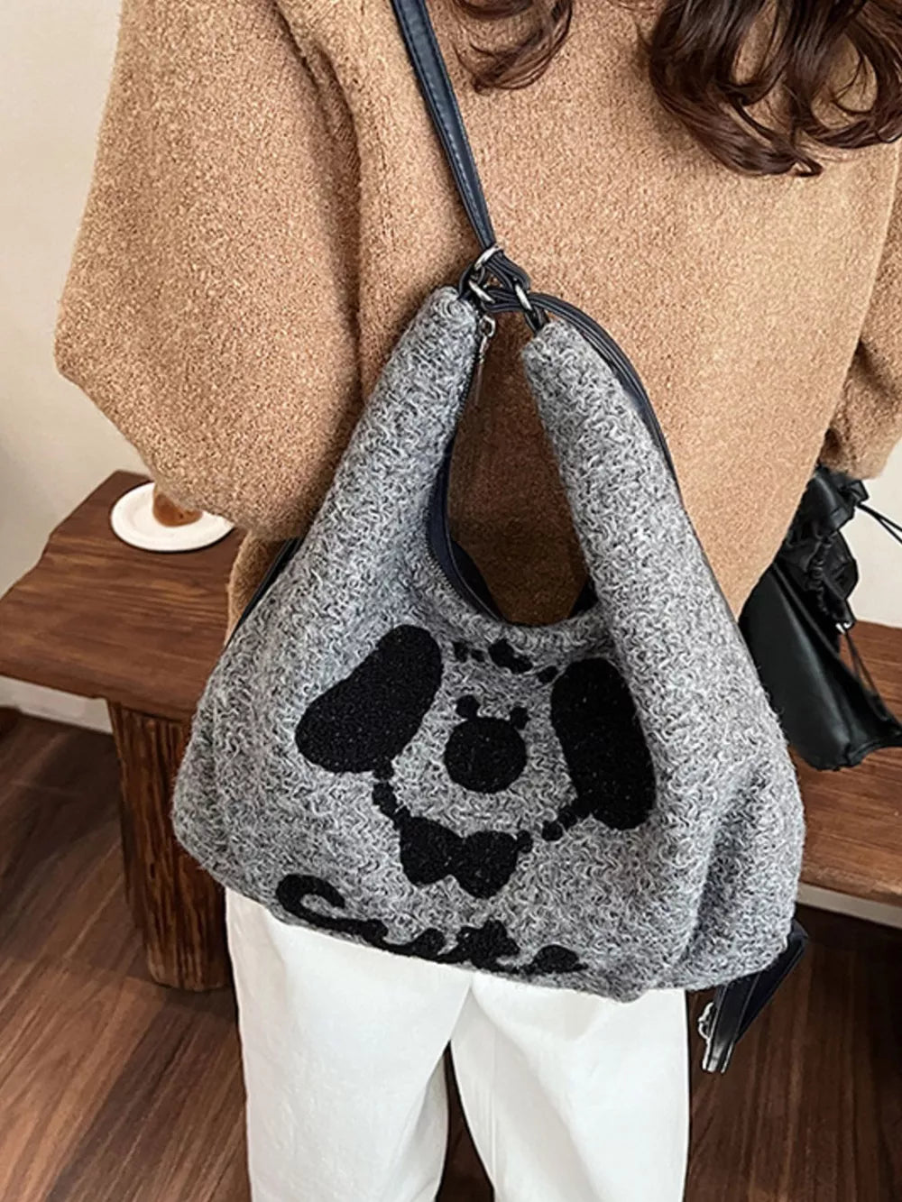 Dog Convertible Handbag – Large Polyester Shoulder Bag