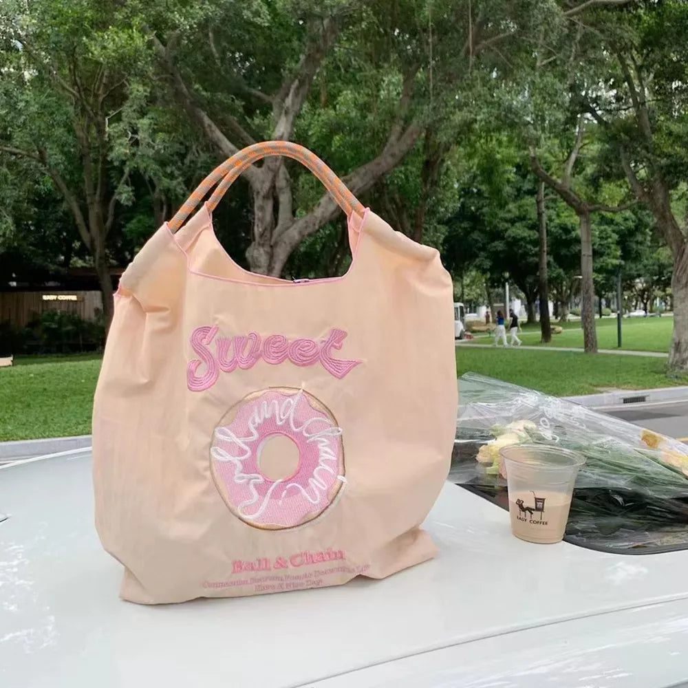 Embroidered Lightweight Canvas Tote Bag