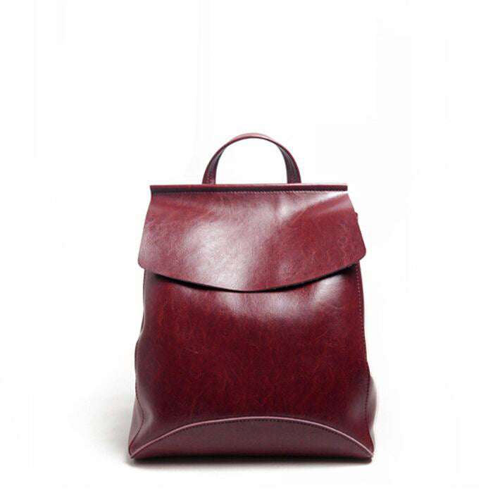 Women's Genuine Leather Backpack | Korean Retro Shoulder Bag