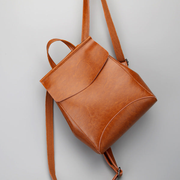 Women's Genuine Leather Backpack | Korean Retro Shoulder Bag