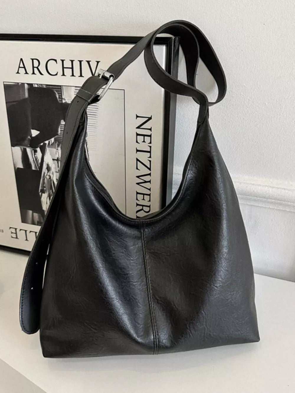 PU Leather Crossbody Bag – Large Shoulder Bag for Women