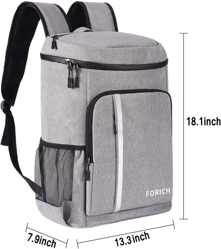 FORICH 30L Insulated Cooler Backpack – Leakproof, 30-Can Capacity for Camping, Hiking & Picnics