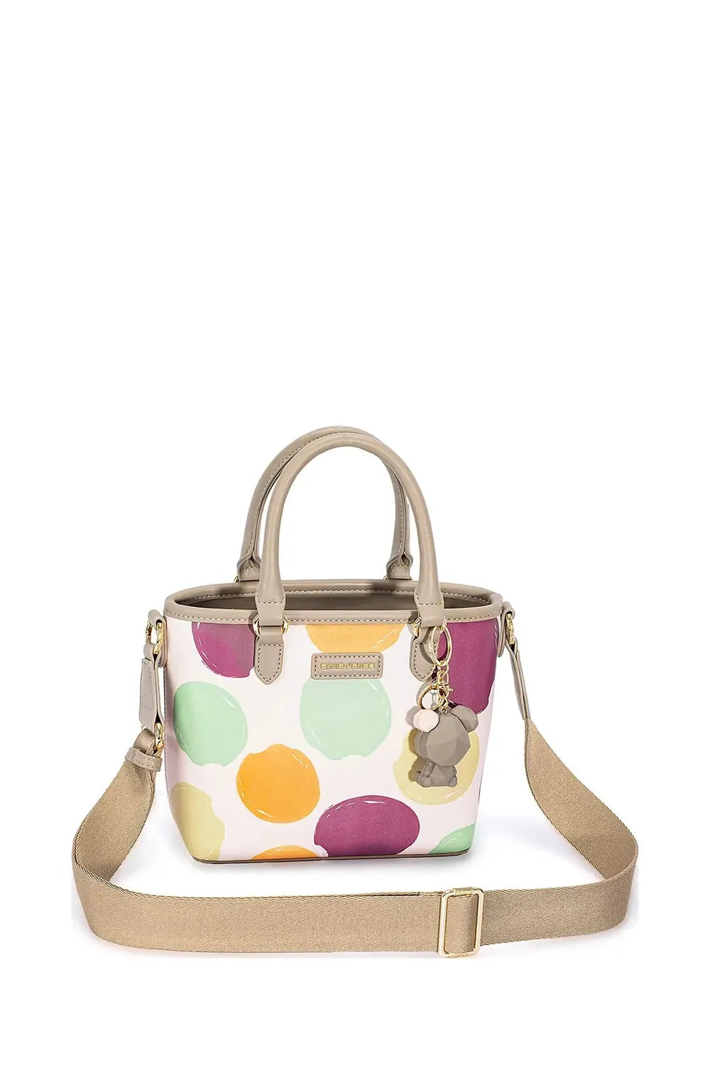David Jones Colorful Polka Dot Tote Handbag