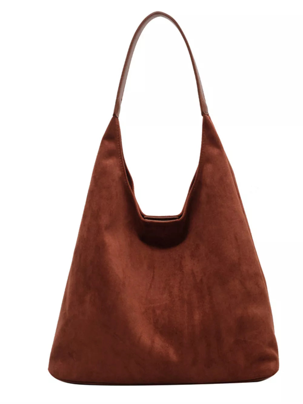 Women's Solid Color Casual Suede Shoulder Bag – Large