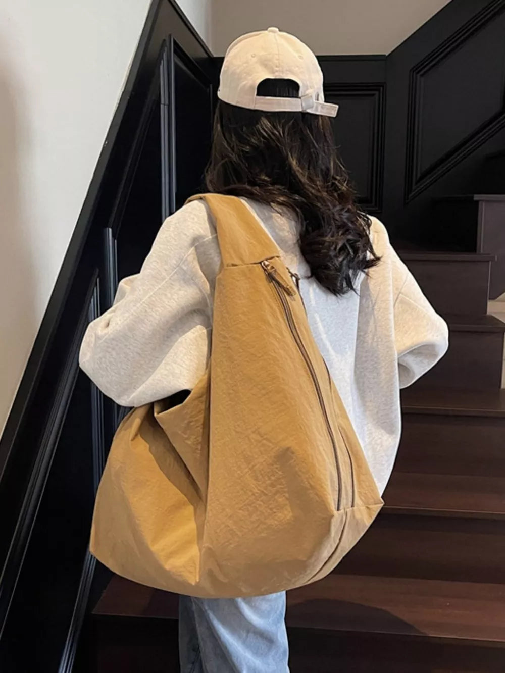 Casual Lightweight Nylon Shoulder Handbag – Large