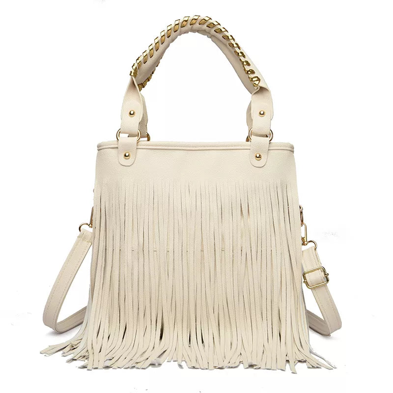 Fringe PU Leather Shoulder Handbag