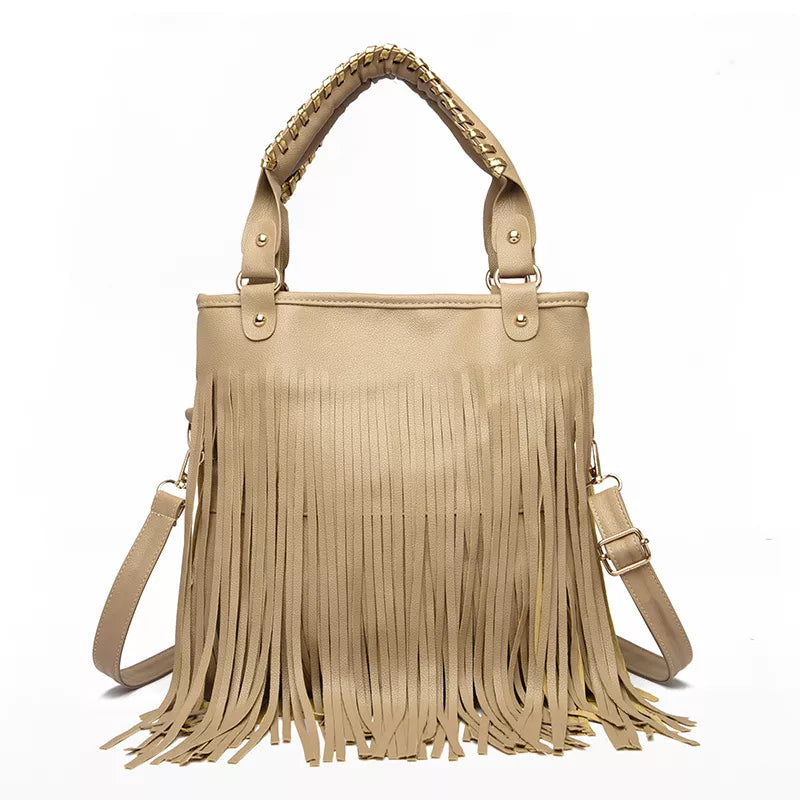 Fringe PU Leather Shoulder Handbag