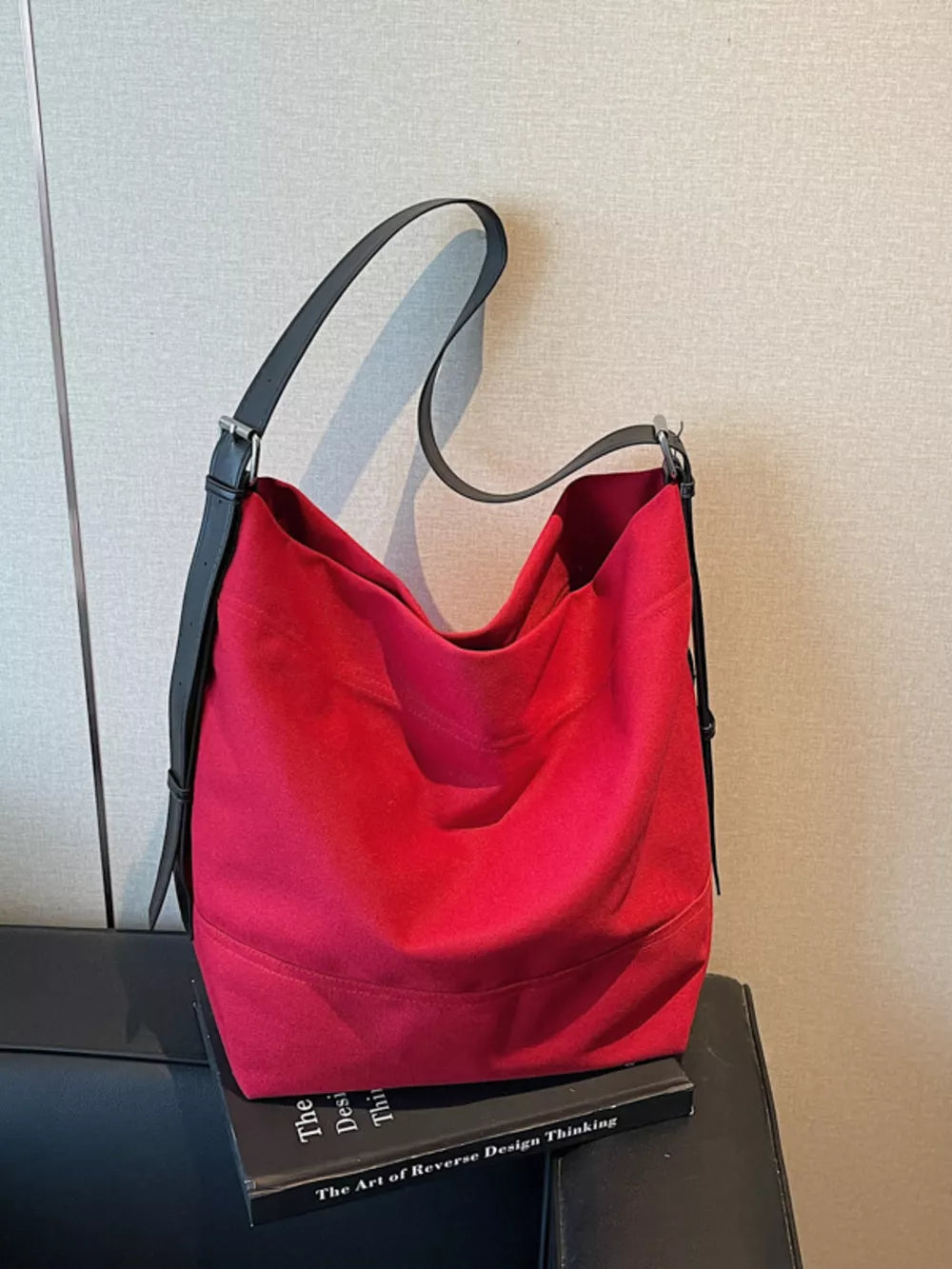 Large Adjustable Strap Handbag | PU Leather Shoulder & Crossbody Bag – 17.3"