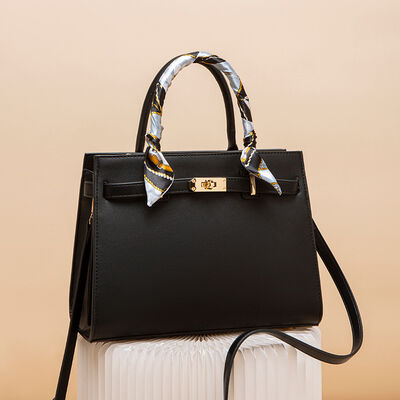 Top Handle Leather Handbag – Structured PU Leather Tote