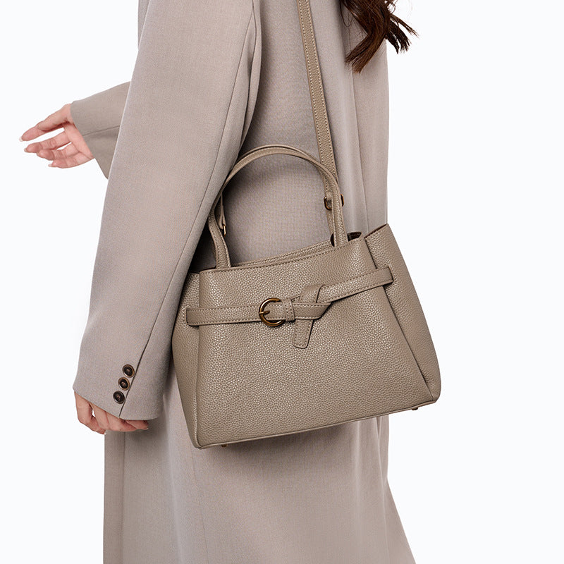 Leather Top Handle Handbag – Medium Structured Satchel