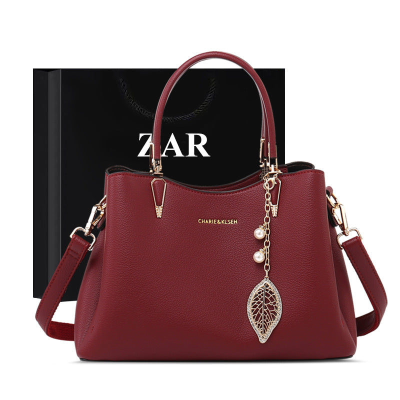 Top-Handle Leather Handbag – Medium Structured Purse for Women