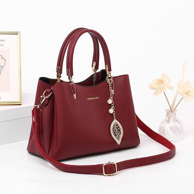 Top-Handle Leather Handbag – Medium Structured Purse for Women