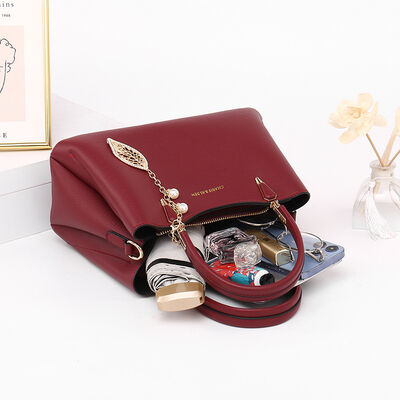 Top-Handle Leather Handbag – Medium Structured Purse for Women