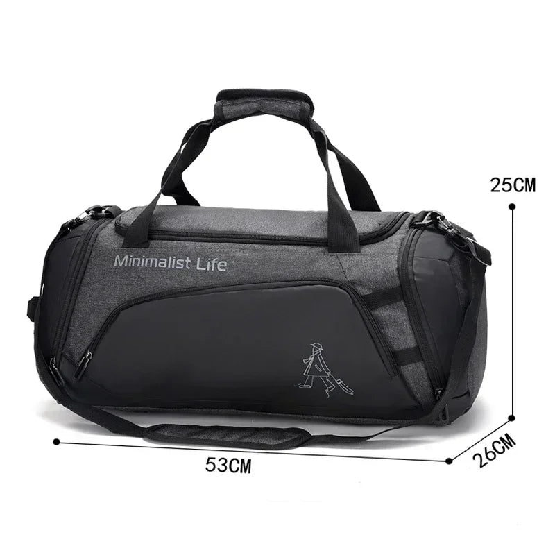 Waterproof Gym Duffle Bag with Shoe Compartment – Large 53cm Sports Training Bag