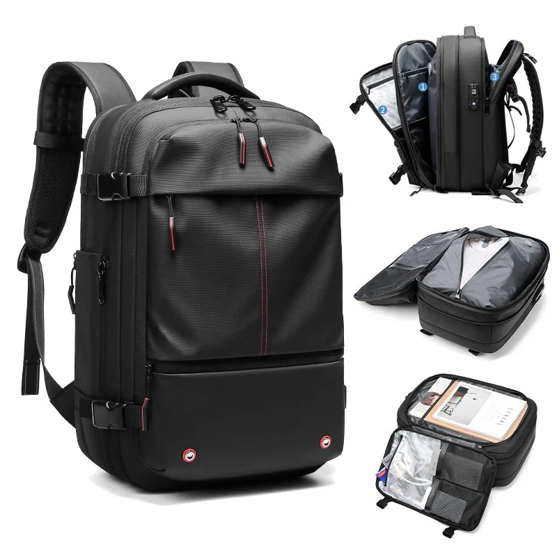 Vacuum Compression Travel Backpack | 17" Laptop Carry-On with Expandable Storage