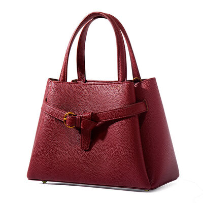 Leather Top Handle Handbag – Structured Medium Satchel