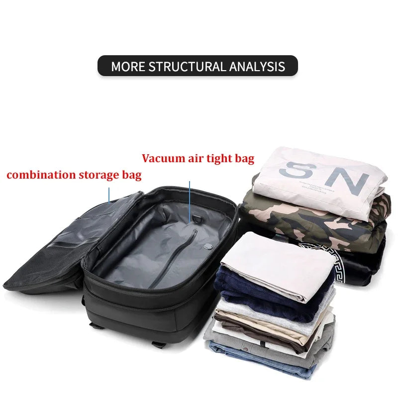 Vacuum Compression Travel Backpack | 17" Laptop Carry-On with Expandable Storage
