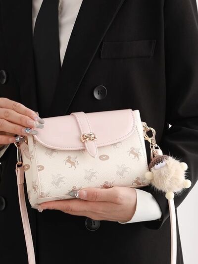 Nicole Lee USA Large PU Leather Crossbody Bag