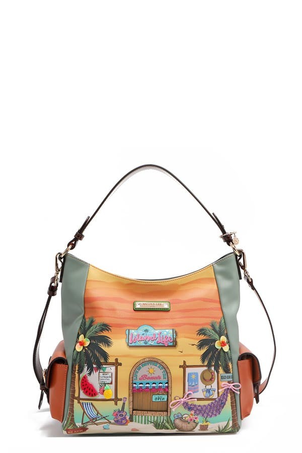 Nicole Lee USA Sun & Sand Hobo Handbag – Tropical Vegan Leather