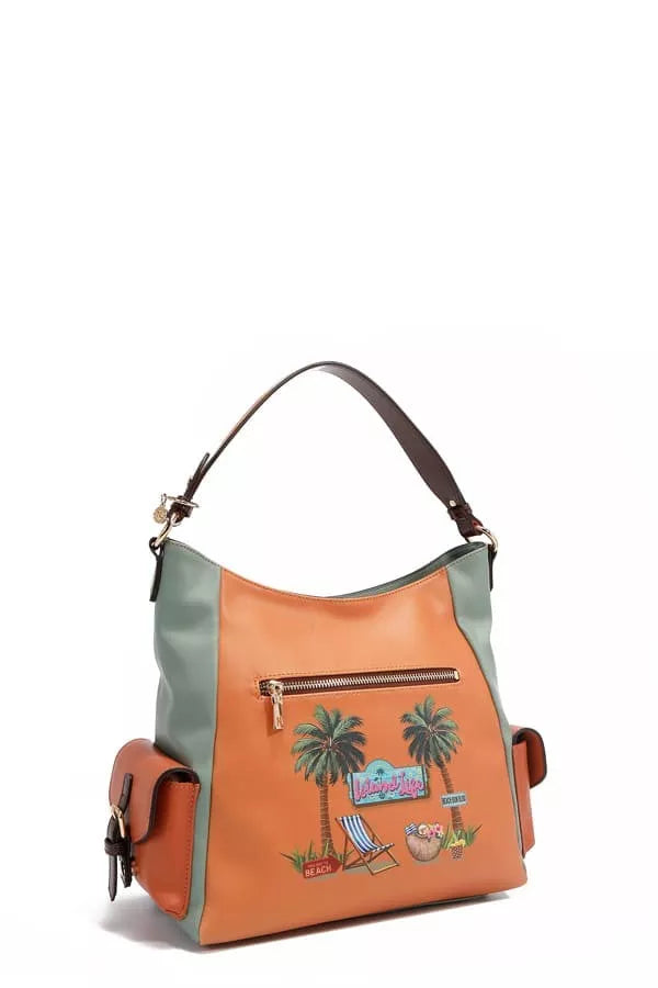Nicole Lee USA Sun & Sand Hobo Handbag – Tropical Vegan Leather