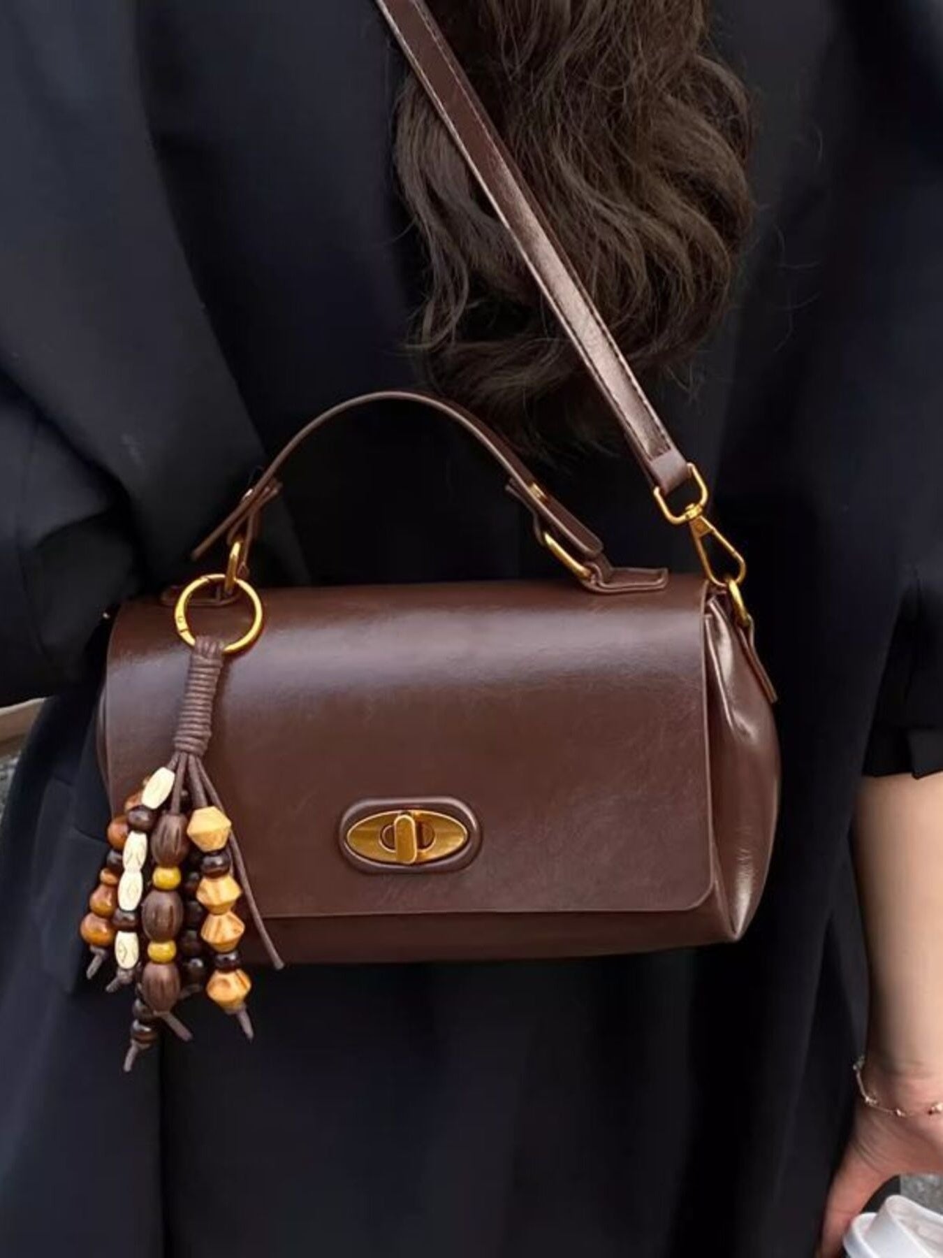 Women's Flap PU Leather Shoulder Bag | Small Crossbody Bag – Black, Brown & Ochre