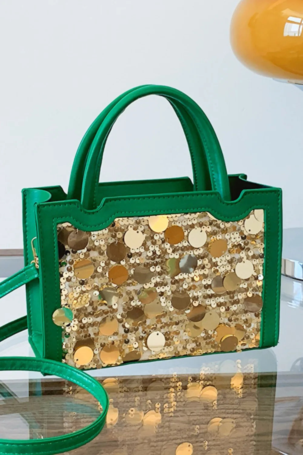 PU Leather Sequin Handbag – Glam Evening Shoulder Bag