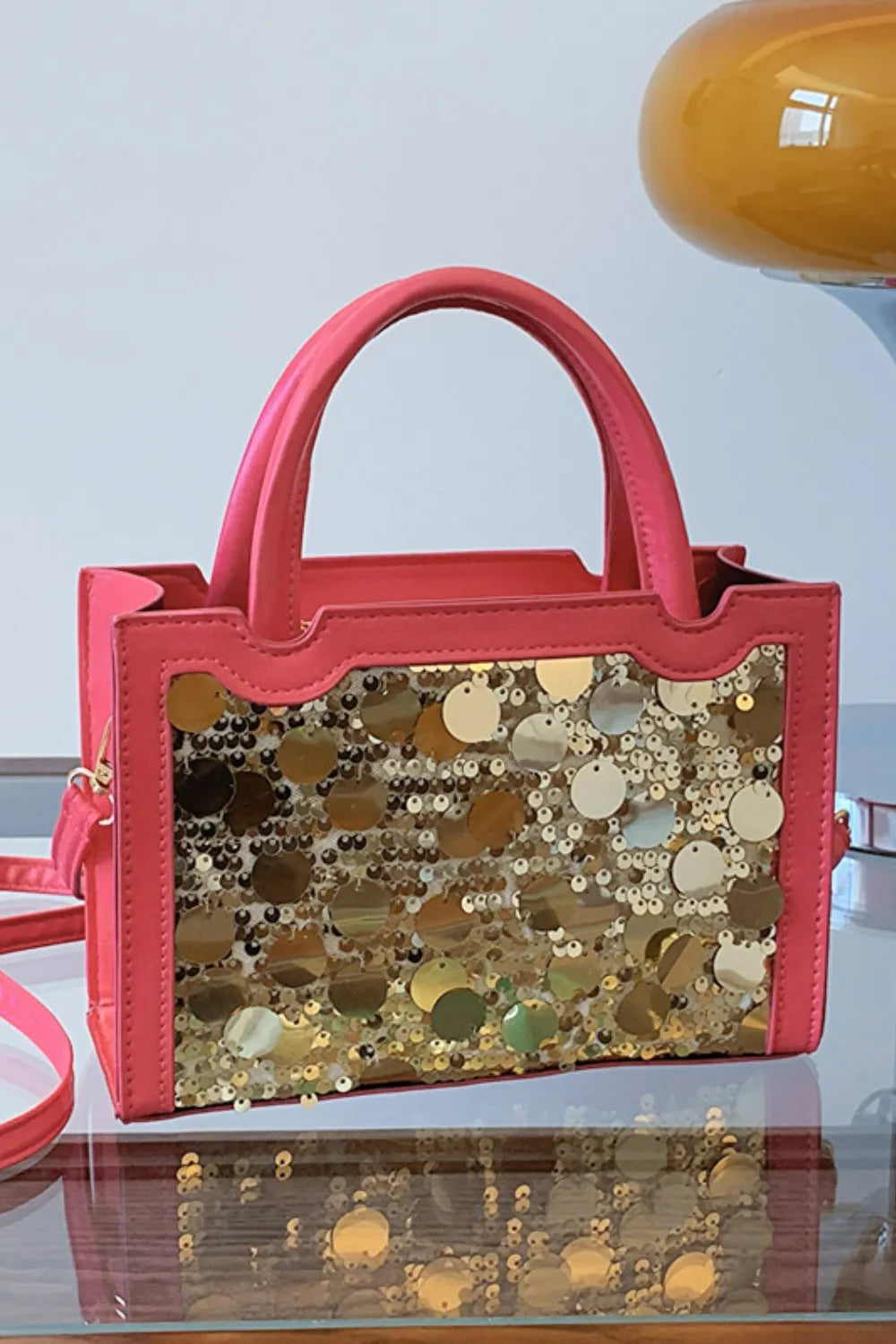 PU Leather Sequin Handbag – Glam Evening Shoulder Bag