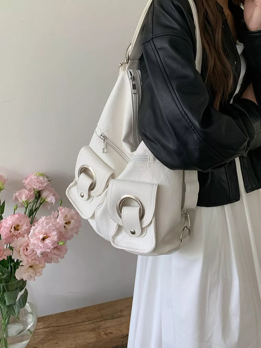 Convertible Multifunctional Pocket Handbag – Large PU Leather Shoulder Bag