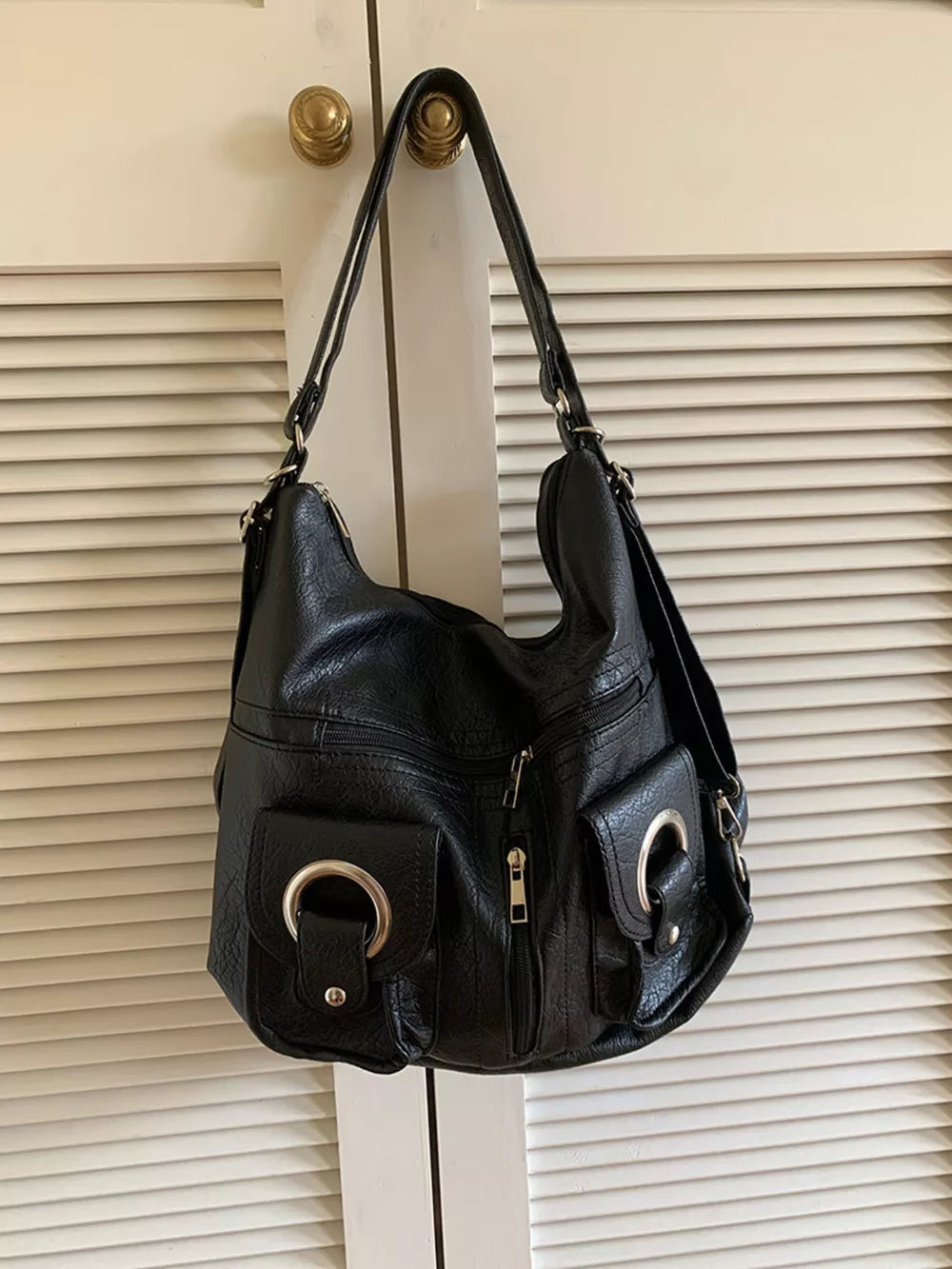 Convertible Multifunctional Pocket Handbag – Large PU Leather Shoulder Bag