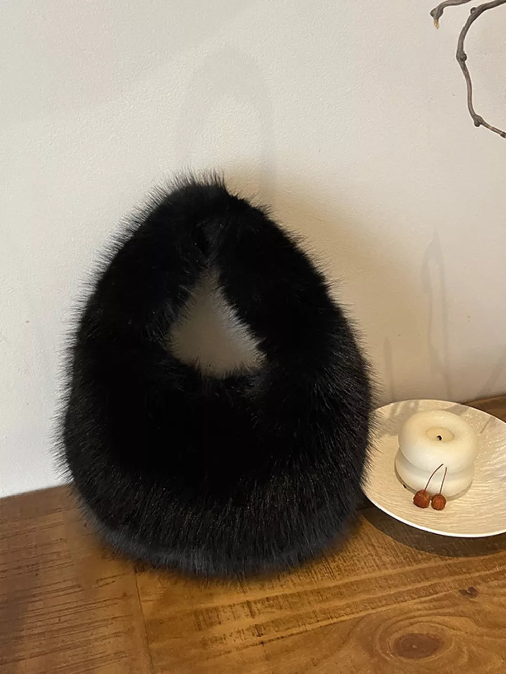 Fluffy Solid Color Mini Handbag