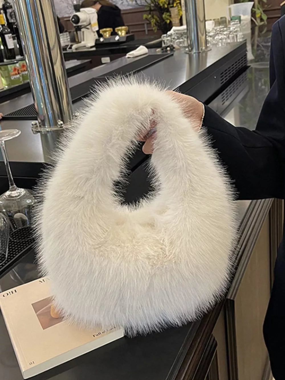 Fluffy Solid Color Mini Handbag