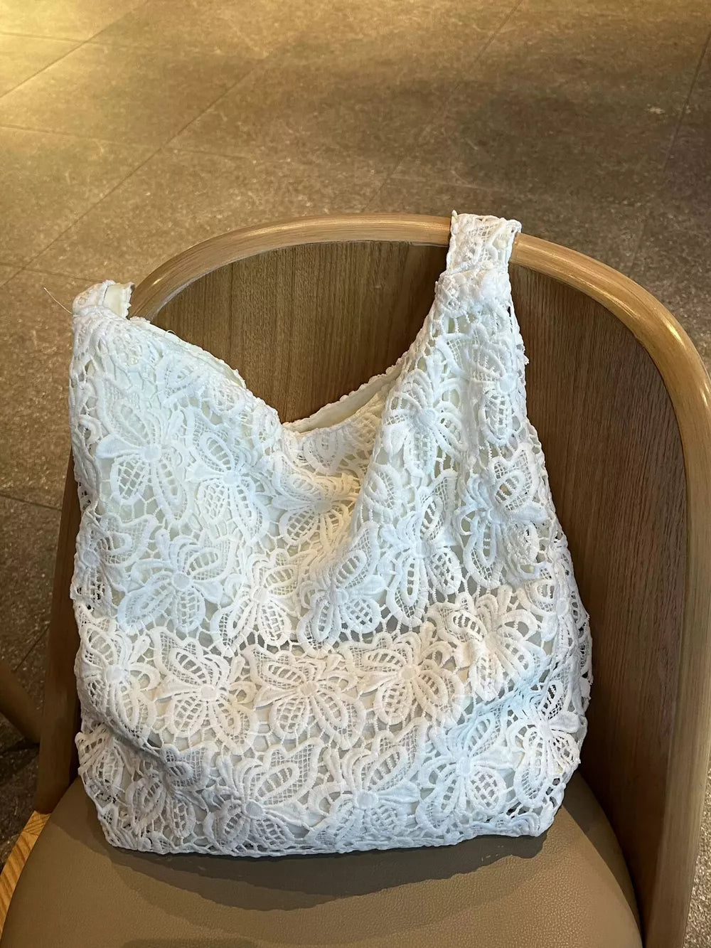 Floral Lace Handbag – Women's Medium Shoulder Bag