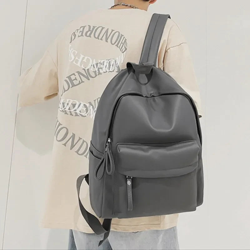 PU Leather Zip Backpack – Large Structured Bag for Women