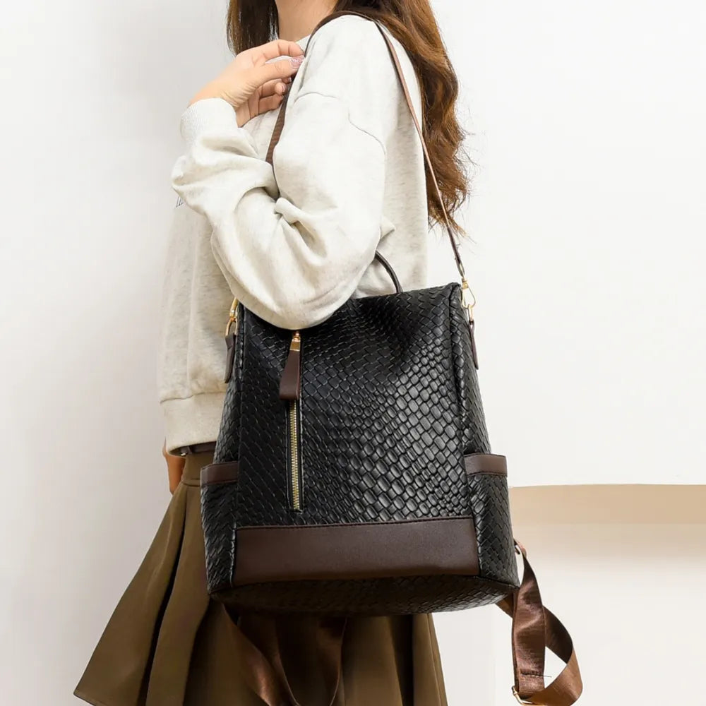PU Leather Backpack Bag – Large Stylish Everyday Pack