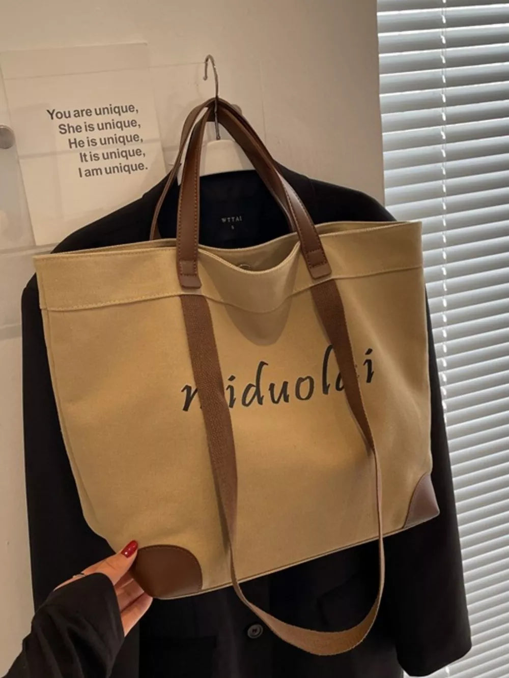 Casual Canvas Handbag – Large Shoulder Bag for Women