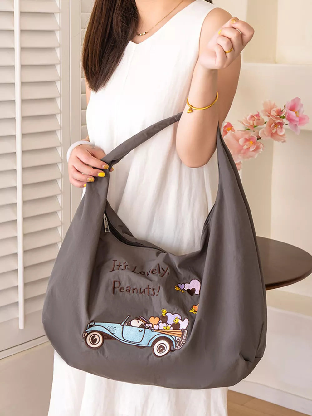 Women's Casual Zipper Handbag – Large Nylon Shoulder Bag