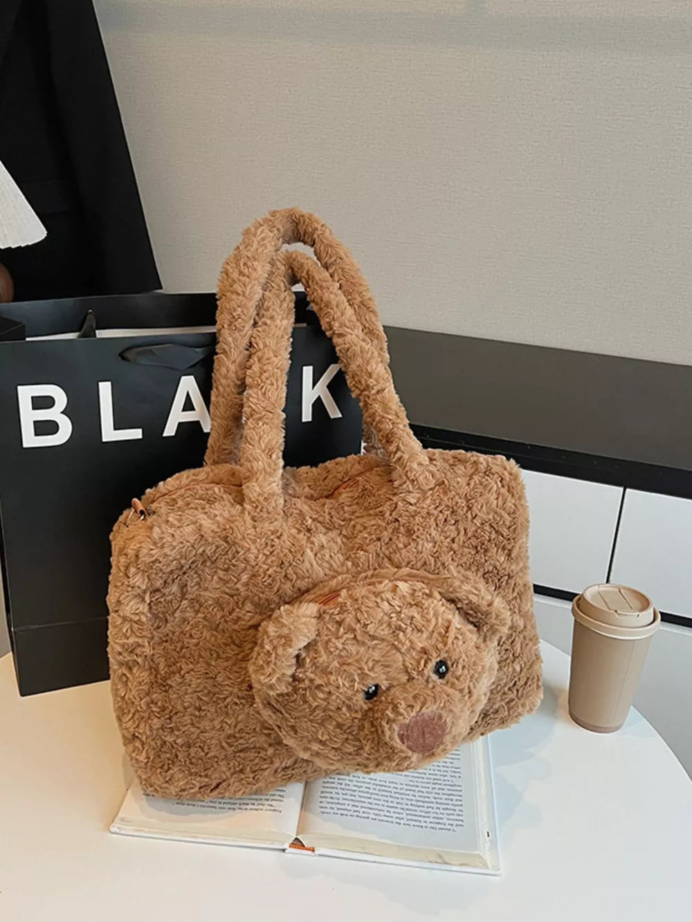 Teddy Bear Plush Handbag – Cute Fluffy Medium Bag