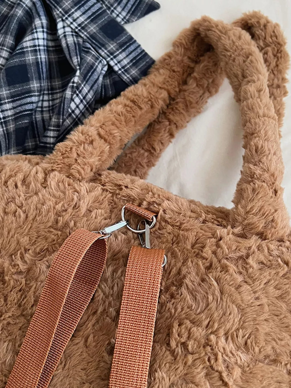 Teddy Bear Plush Handbag – Cute Fluffy Medium Bag