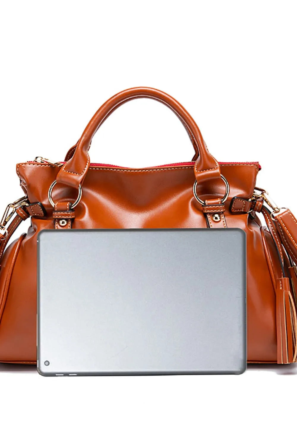PU Leather Tassel Handbag – Large Shoulder Bag for Women
