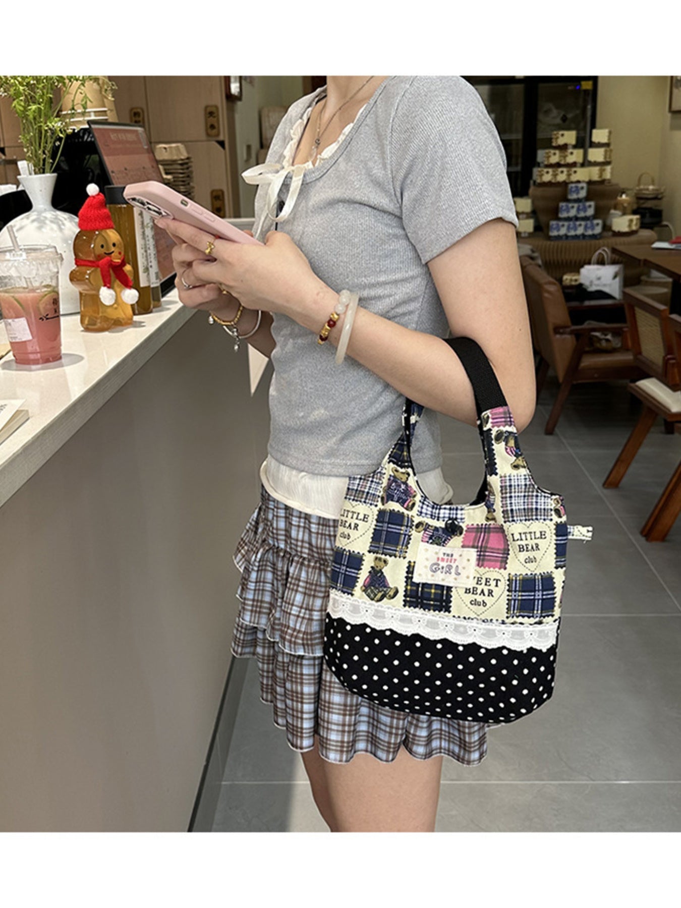 Printed Canvas Crossbody Handbag – Small Boho Bag