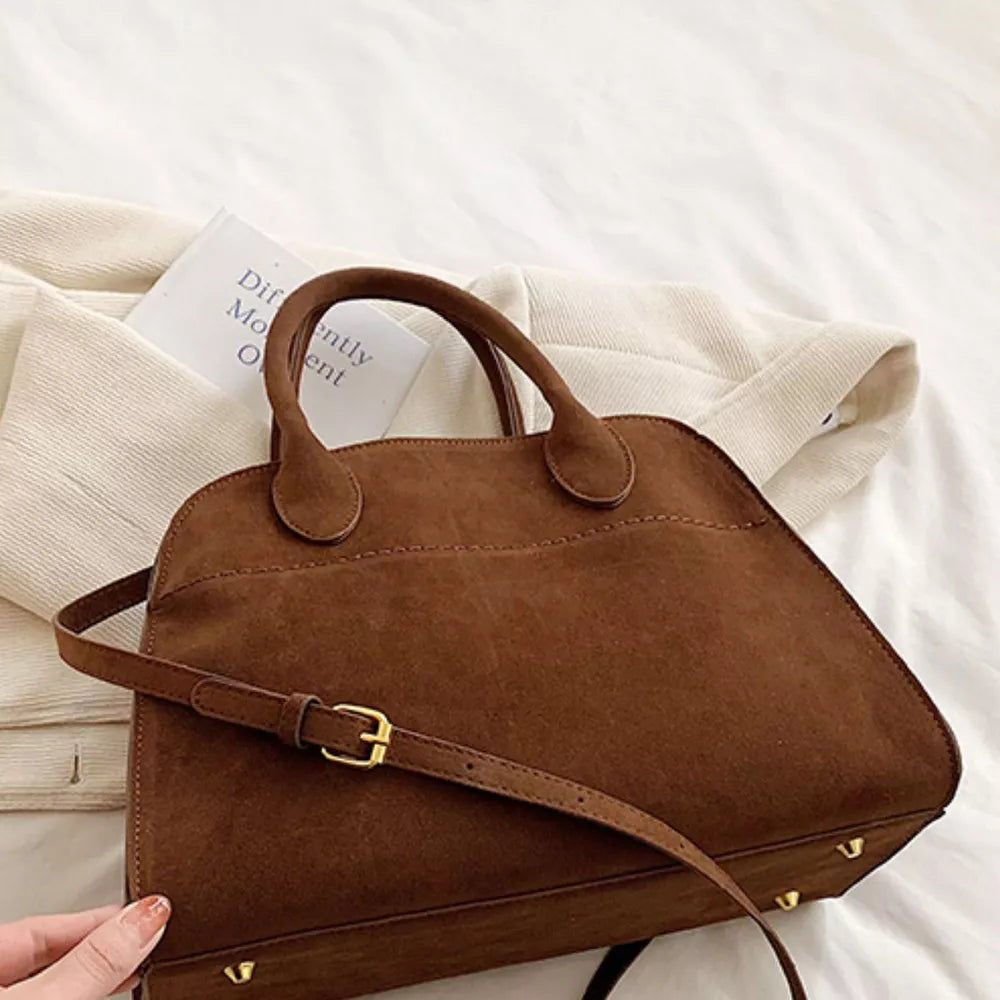 Suede Leather Large Handbag – Women's Oversized Tote