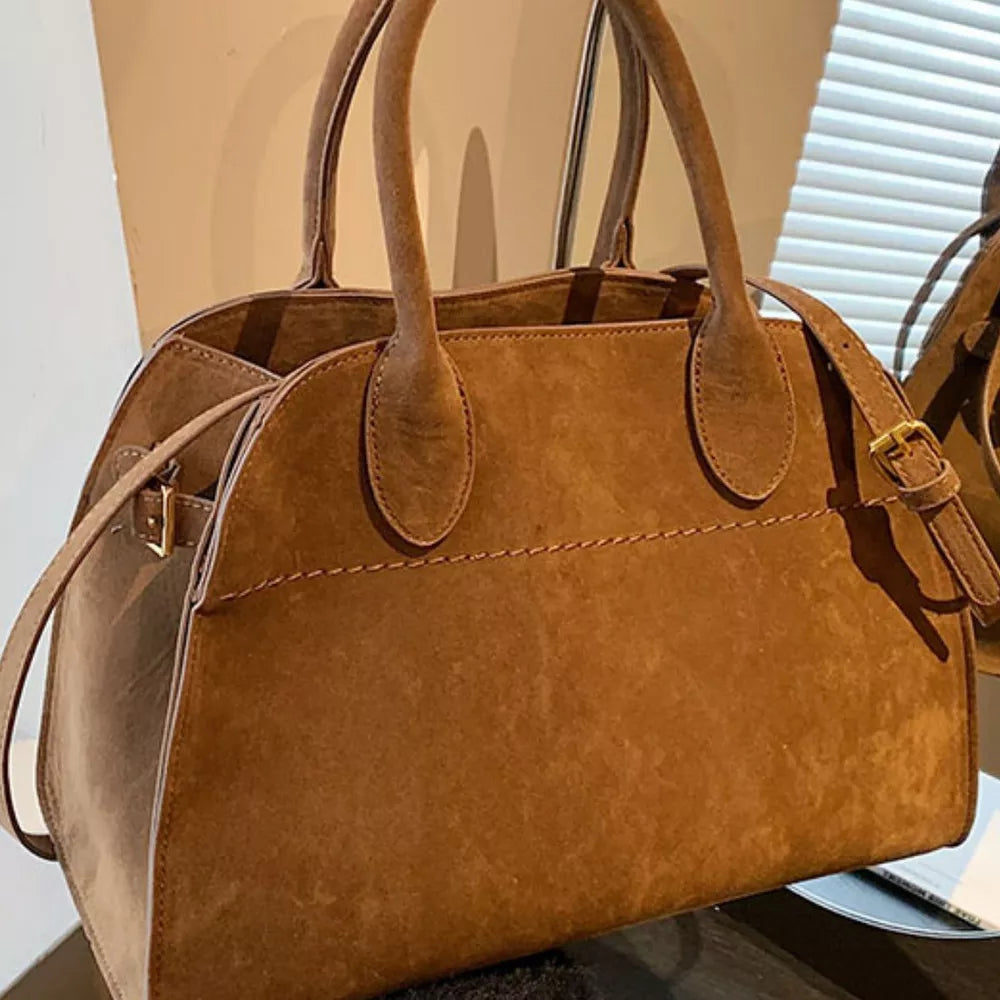 Suede Leather Large Handbag – Women's Oversized Tote